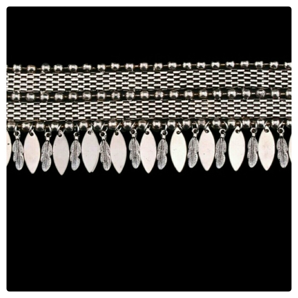 5⭐ rated⚘(LAST 1)Anique Silver Boho Tassel Choker - Picture 2 of 5